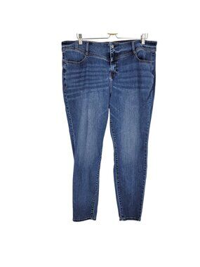 Lane Bryant blue Skinny jeans size 20 Whiskering plus size